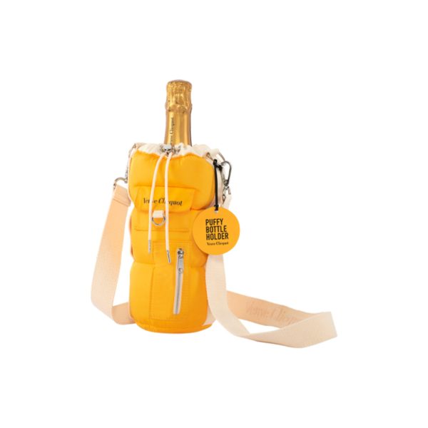 VEUVE CLICQUOT CHAMPAGNE BRUT YELLOW LABEL W/ PUFFY BOTTLE HOLDER FRANCE 750ML